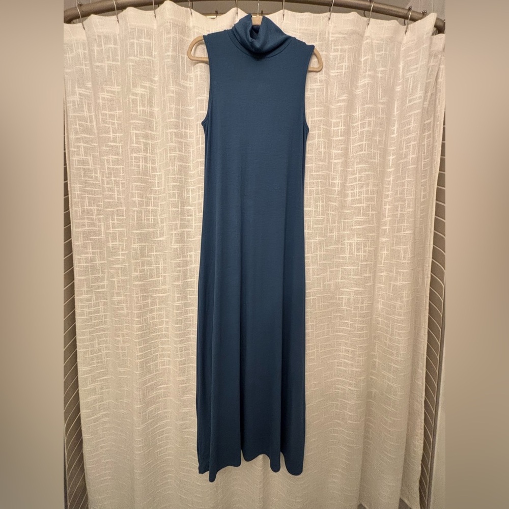Cinderella Blue Sleeveless Mock Neck Dress